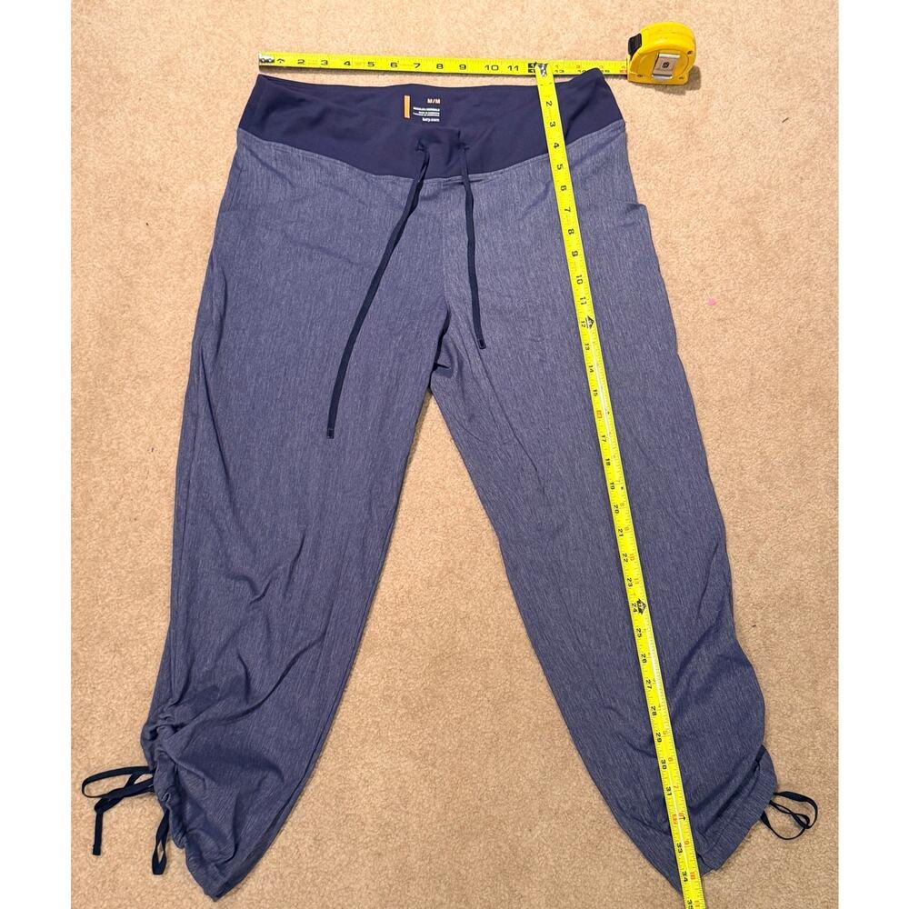 Lucy Activewear Blue Heathered Cinch Ankle Athletic Pants SZ M Drawstring Capris - Picture 2 of 7